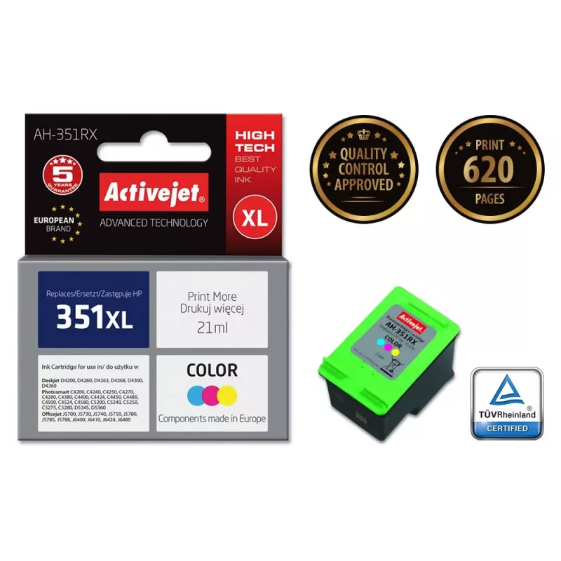 Activejet AH-351RX Tinte (Ersatz für HP 351XL CB338EE; Premium; 21 ml; Farbe)