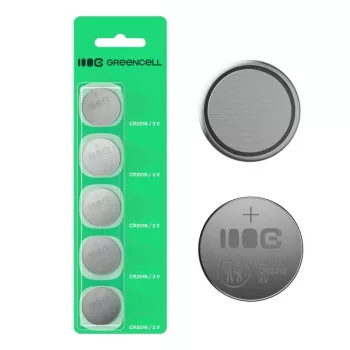 Button-Lithium-Batterie Green Cell CR2016 3V – 5er-Pack