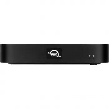 OWC miniStack STX Thunderbolt 4 Speichergehäuse mit Hub, 3,5 Zoll SATA + M.2 NVMe, Schwarz