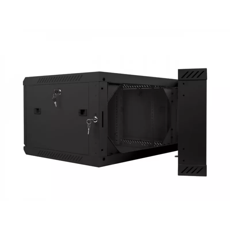 Wandmontierbarer Rack LANBERG WF02-6606-10B 6U 600x374,3x600 mm Edelstahl schwarz