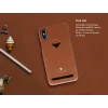 Kartenfach-Rückenschale VixFox für iPhone XSMAX – karamellbraun, Rückseitenhülle mit Kartenfach