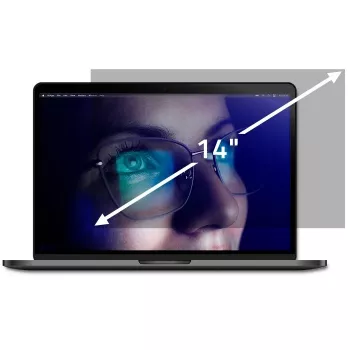 Qoltec GDPR-Datenschutzfilter 14 Zoll 16:9 (12.20, 16:9), Displayschutzfolie für Notebook