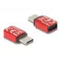 Delock 60689 USB-C-Datenblocker, USB-C-Stecker auf USB-C-Buchse, 240 W, Rot