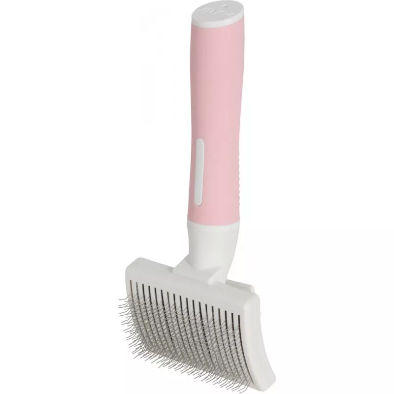Bürste ZOLUX 550004 — Katzenbürste S, Stahlborsten, Kunststoffgriff, 175 mm, rosa/weiß
