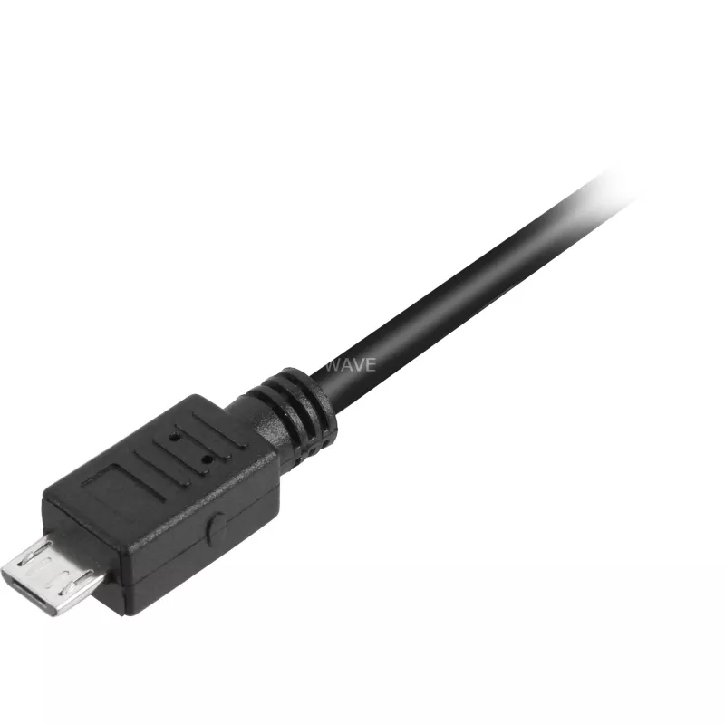 USB 2.0 Kabel, USB-A Stecker > Micro-USB Stecker schwarz, 0,5 Meter, doppelt geschirmt
