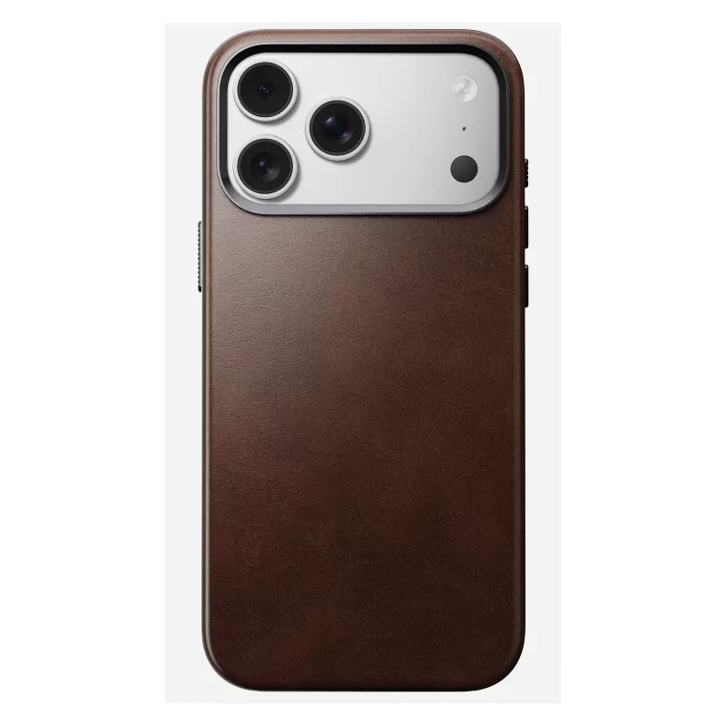 Handyhülle Nomad Traditional Leather Case für iPhone 17 Pro Max, Leder/Aluminium/Mikrofaser, passend für 6,9 Zoll (Braun)