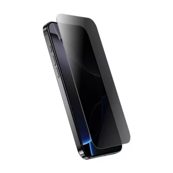 Tempered privacy glass screen protector Crong for iPhone 14/13/13 Pro — 3D curved edge