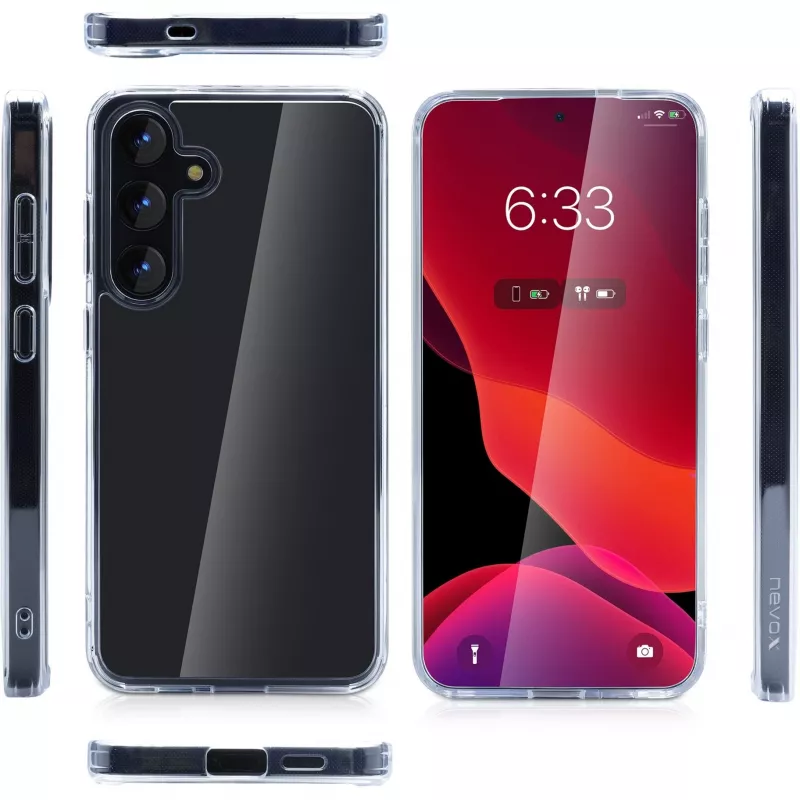 nevox StyleShell SHOCKFlex 2463 Handyhülle für Samsung Galaxy S25+, Polycarbonat/TPU, Transparent