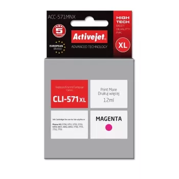 Activejet ACC-571MNX Tinte (Ersatz für Canon CLI-571XLM; Supreme; 12 ml; Magenta)