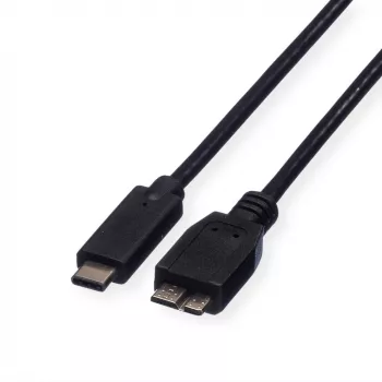 ROLINE - USB-Kabel - Micro-USB 3.0 Typ B (M) auf USB Typ C (M) - 1 m - Schwarz (11.02.9006)