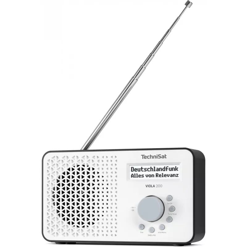 TechniSat VIOLA 200 DAB+ Digitalradiowecker, Weiß/Schwarz