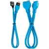 Corsair Premium Sleeved Frontpanel-Kabel-Verlängerungskit, blau