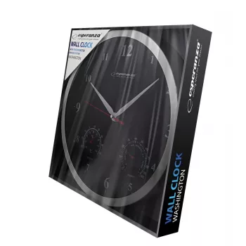 Esperanza Washington EHC008K mechanische Wanduhr, rund, schwarz