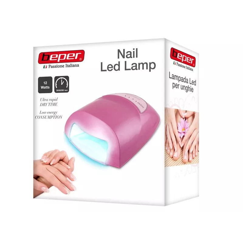 Beper 40.992 LED-Nagelgel-Lampe, 30/60/90 s Timer, 12 W