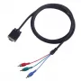 VGA-auf-3×RCA-Kabel SBOX VGA-1022 M/M 2 m, VGA-Stecker auf drei RCA-Composite, 2 Meter Länge