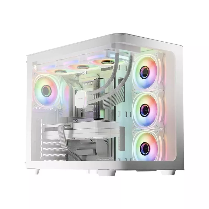 LC-Power Gaming 8001W Pro-Storm Light Midi-Tower ATX Gehäuse, weiß (LC-8001W-ON)