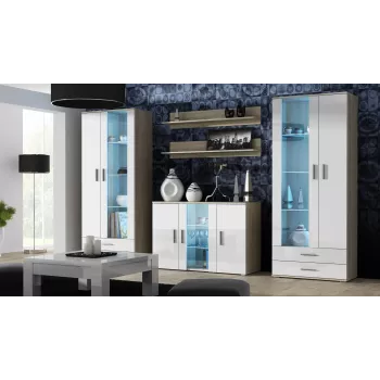 Cama Sideboard 120 cm SOHO S7 Sonoma-Eiche/weiß glänzend