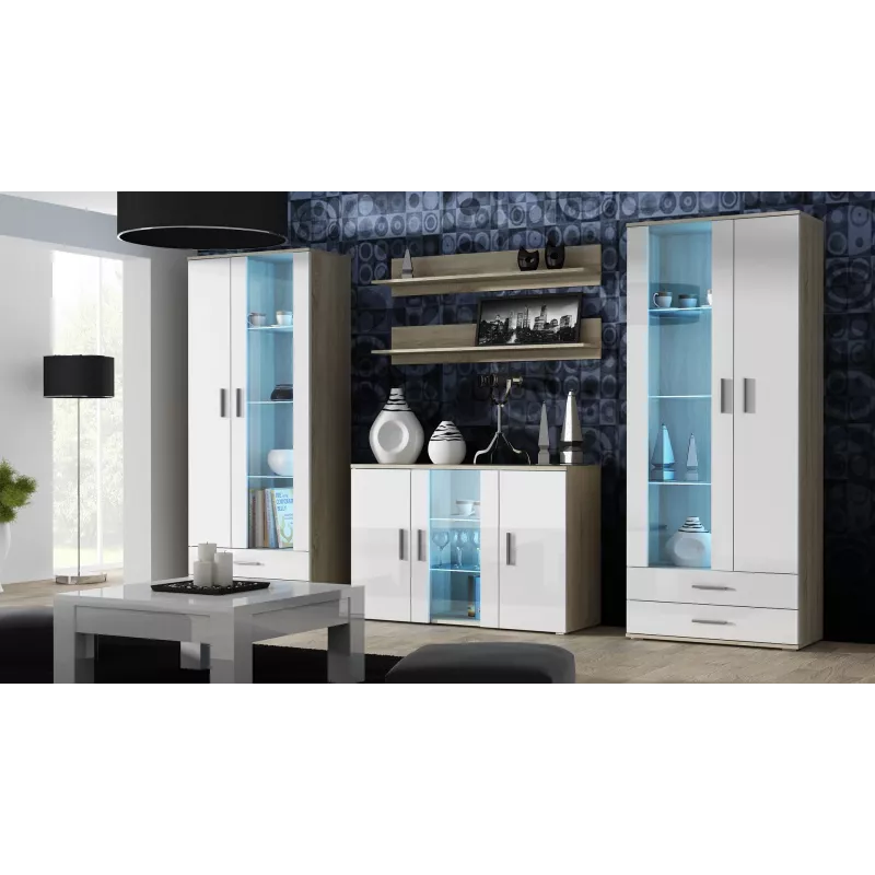 Cama Sideboard 120 cm SOHO S7 Sonoma-Eiche/weiß glänzend