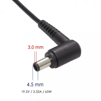 Akyga AK-ND-58 Notebook-Netzteil 19,5 V / 3,34 A, 65 W, 4,5 x 3,0 mm Stecker mit Pin, für Dell