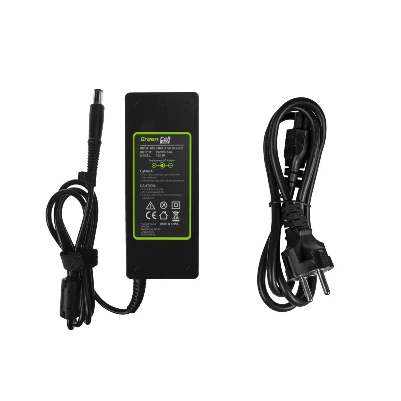 Green Cell AD15P PRO 90-W-Netzteil für HP Notebooks, 19 V 4,74 A, für den Innenbereich, schwarz
