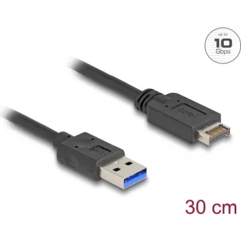 DeLOCK USB-Kabel 10 Gbit/s Typ-E Key A 20-polig Stecker auf Typ-A Stecker 30 cm