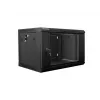 Lanberg WF01-6406-10B 19-Zoll-Wandschrank, 6U, 600x450x368 mm, Glastür, 60 kg, Schwarz