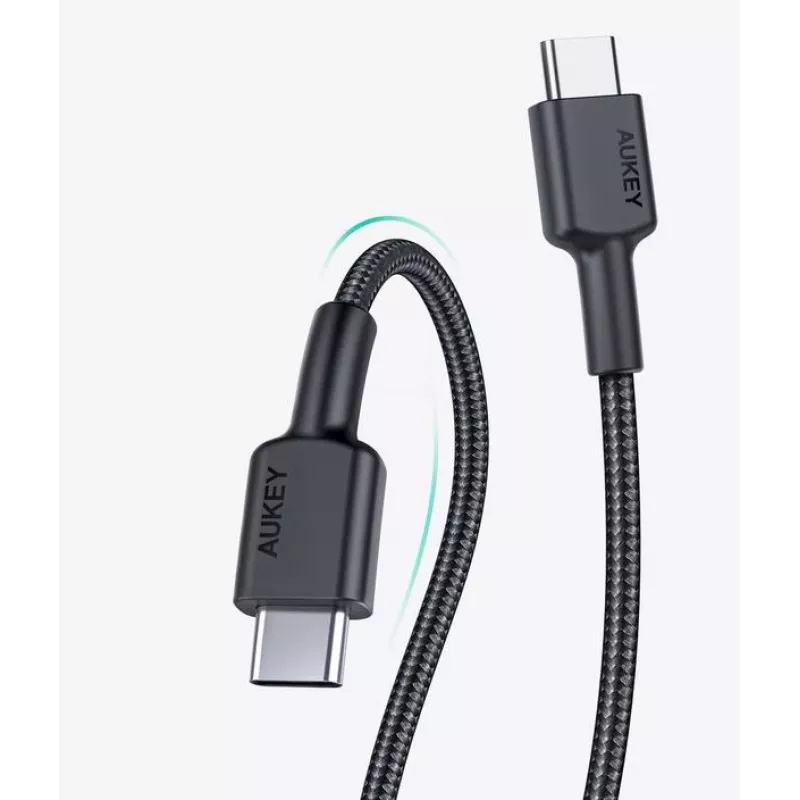 Aukey CB-CD45 USB-C-auf-USB-C-Kabel, Quick Charge, 0,9 m, schwarz