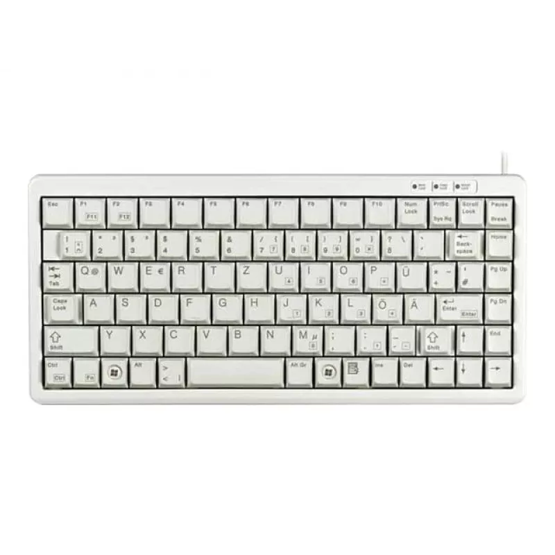 Cherry G84-4100 kompakte Tastatur, hellgrau, USB/PS/2