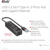USB-Hub CLUB3D USB 3.2 Gen1 Type-A mit 3 Anschlüssen und Gigabit-Ethernet