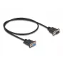 DeLOCK 87819 Serielles Kabel RS-232, D-Sub 9 Stecker auf Buchse, 0,5 m, Schwarz