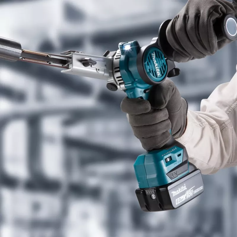 Makita DBS180Z Akku-Bandfeile, 18 V, Schwarz/Blau (ohne Akku)