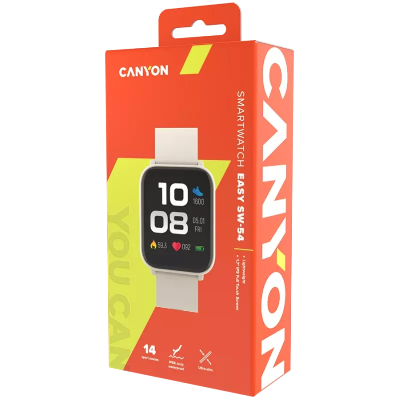 Canyon Easy SW-54 CNS-SW54WB Smartwatch, Beige
