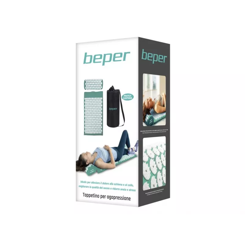 Beper C301ACC001 Akupressurmatte und Kissen, 42 x 68 cm