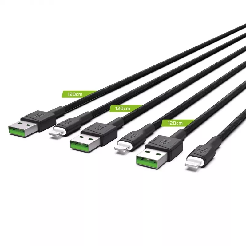 Lightning-Kabel Green Cell KABGCSET05 1,2 m Schwarz