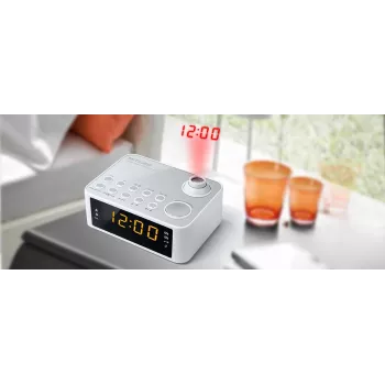 Clock Muse M-178 PW Digital Silber Weiß