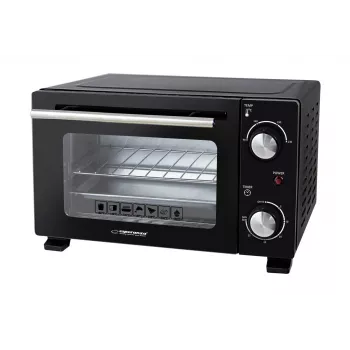 Mini-Backofen ESPERANZA EKO007N, 10 L, 800 W, schwarz, max. 250 °C, mechanischer Timer 30 min