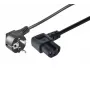 Microconnect MC-JT008/HT3W-H05VV-F-1.5 Stromkabel, CEE 7/7 gewinkelt auf IEC C15 gewinkelt, 1,5 m, Schwarz