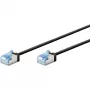 Goobay Ultra-Flexibles CAT 6A Patchkabel schlank U/FTP Schwarz – extra-kurzer Stecker (74320)