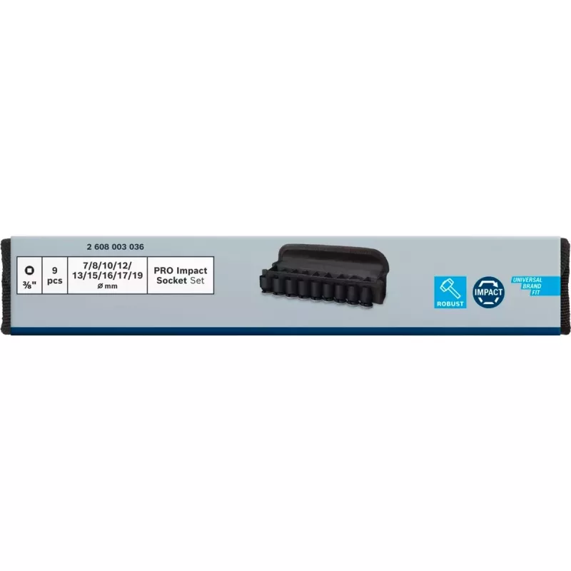 Schlagschrauber-Nusssatz Bosch 3/8 Zoll, 9-teilig, schwarz, Standard