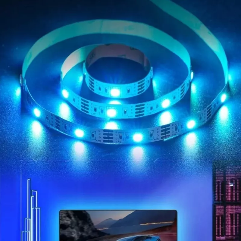 LED-Streifen Vention PAAWH 2 m USB 5V RGB mit IR-Fernbedienung, 30 LEDs, doppelseitiges Klebeband