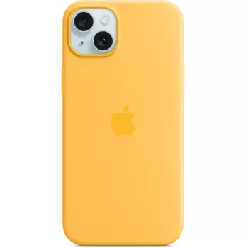 Apple iPhone 15 Plus Silikon Case mit MagSafe, Sunshine, MWNF3ZM/A