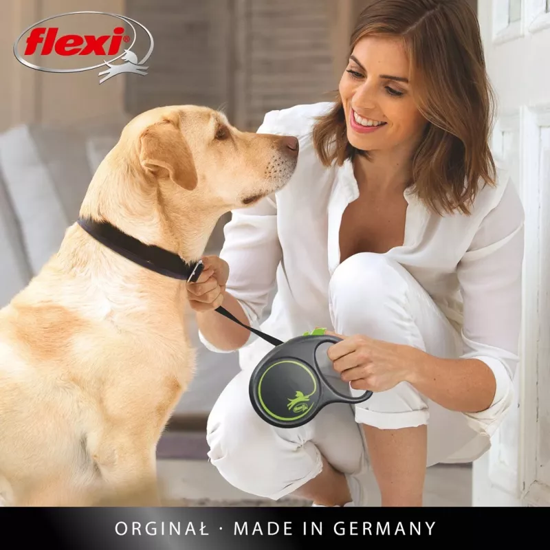 Flexi Black Design L 5 m Hundeleine mit Rollmechanismus