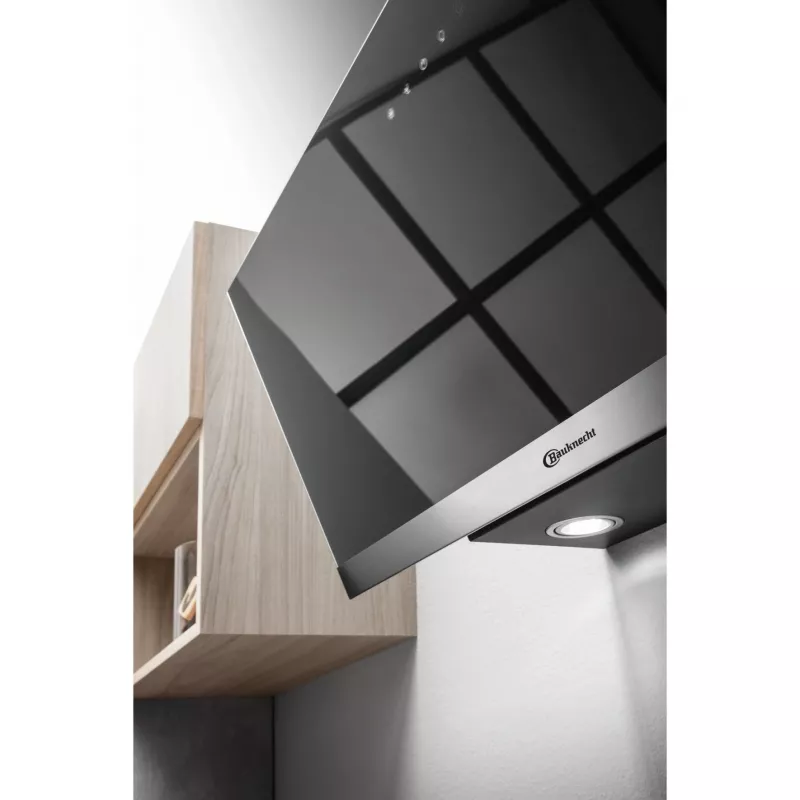 Bauknecht RBHVP 83 LM K Wandhaube, 80 cm, Abluft/Umluft, LED, schwarz/Edelstahl