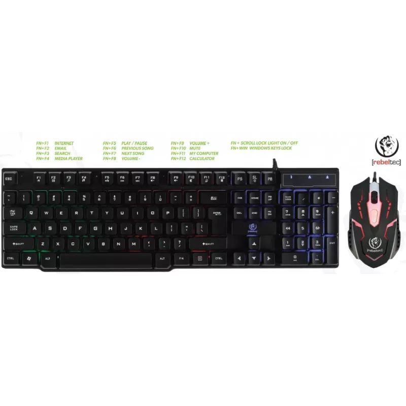 Rebeltec Kabelgebundenes Tastatur- und Maus-Set