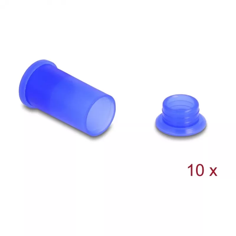 DeLOCK 60672 DL4 Staubschutzabdeckung, Silikon, 2-teilig, blau, 10 Stück