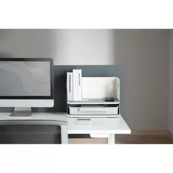 Digitus Desktop-Organizer mit Qi-Ladegerät Stahl Grau Weiß 1 Schublade