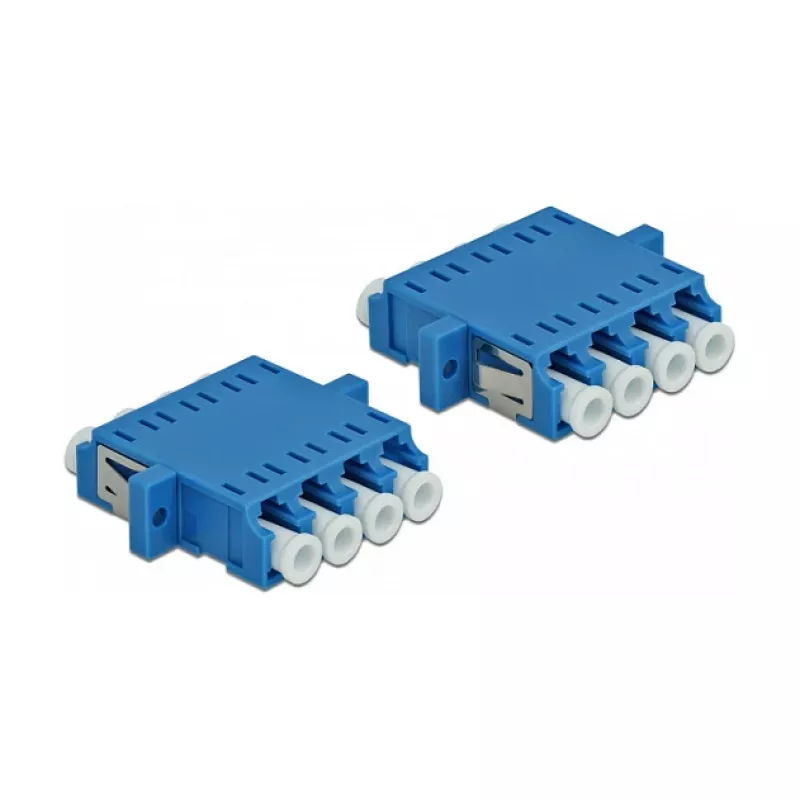 DeLOCK LC Quad Buchse zu LC Quad Buchse LWL-Kupplung, Singlemode, Blau, 2 Stk.