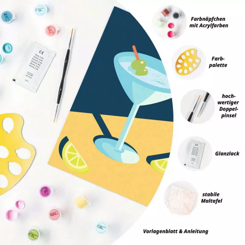 Malset Ravensburger CreArt Mocktail Lemon – Malen-nach-Zahlen-Set