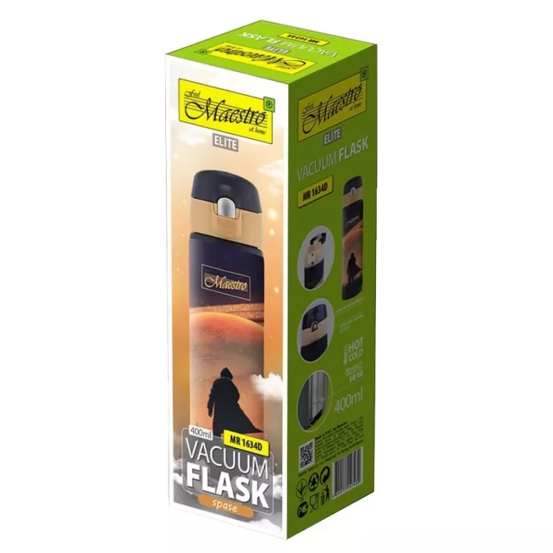 Thermobecher Maestro MR-1634-D 400 ml Space, isolierter Edelstahl-Trinkbehälter