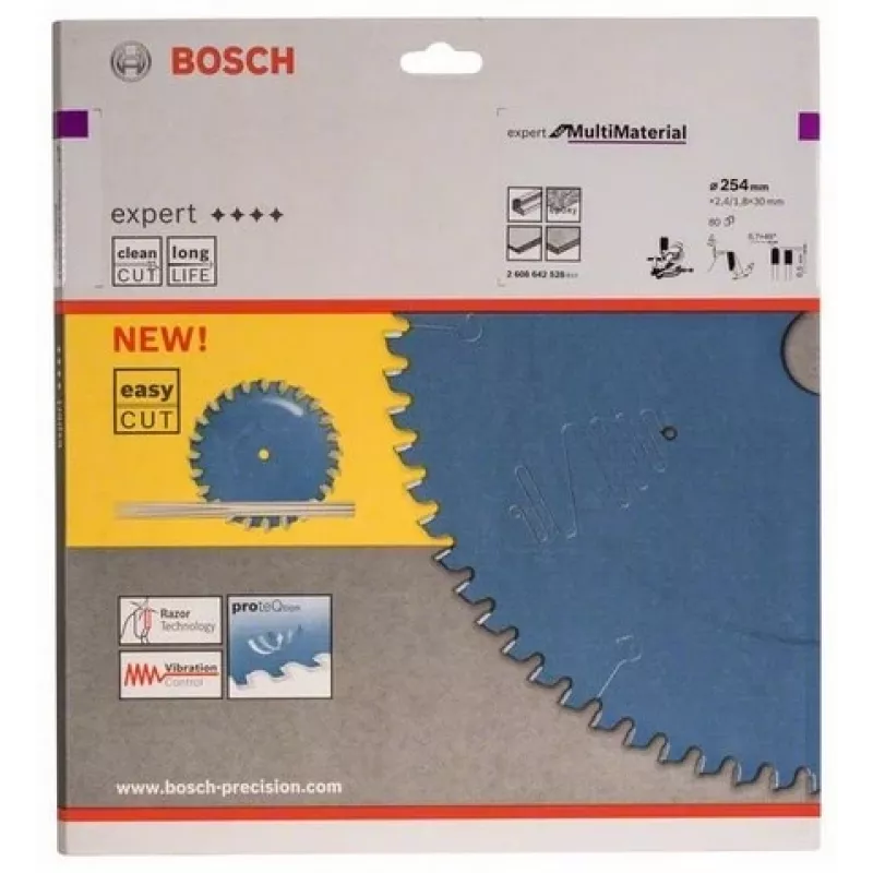 Bosch 2608642528 Expert for Multi Material Kreissägeblatt, 254 mm, 30 mm Bohrung, 2,4 mm, 80 Zähne